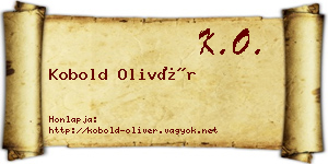Kobold Olivér névjegykártya